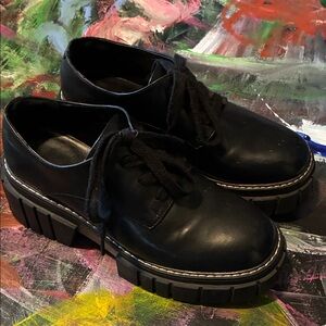 Black Womens  Lace-Up platforms
